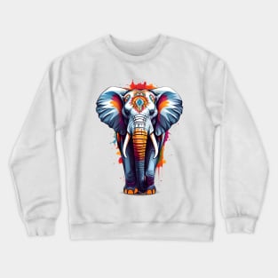 Colourful Elephant Art Crewneck Sweatshirt